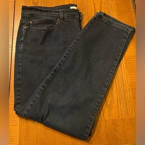 Eileen Fisher Organic Cotton Straight Leg Ankle Blue Denim Stretch Jeans Size 16